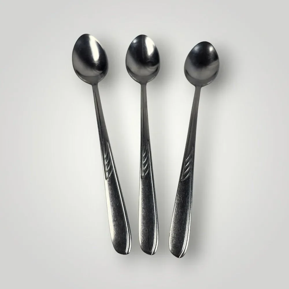 Imperial Iced Tea‎ Spoons Noreen FALCON Stainless Steel Set of 3 Made In USA